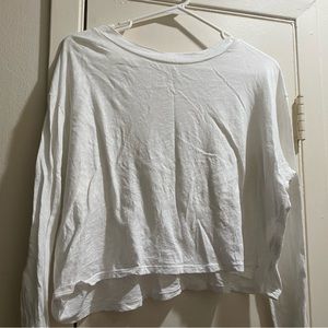 Solid white PINK crop top